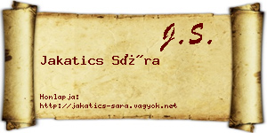 Jakatics Sára névjegykártya
