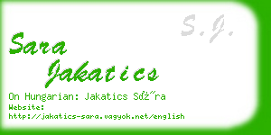 sara jakatics business card